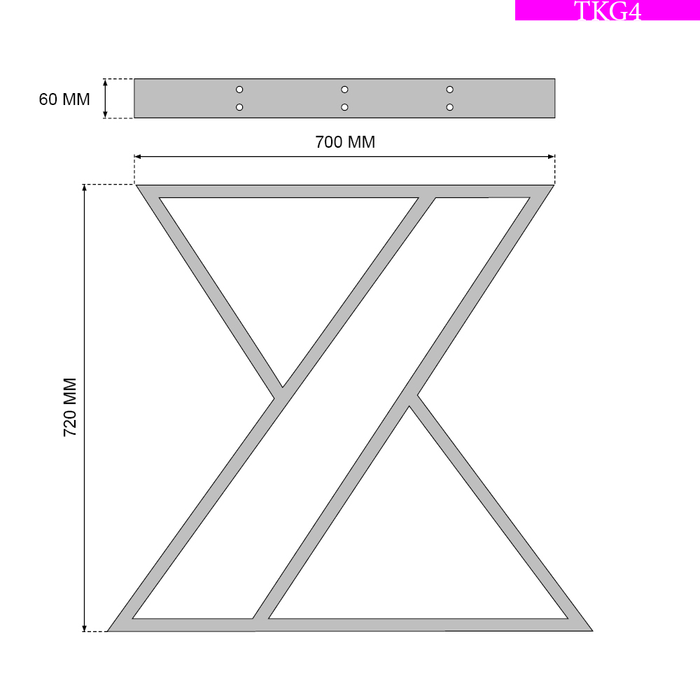 Stahl Tischkufen | TKG4 | 2er Set | Schwarz