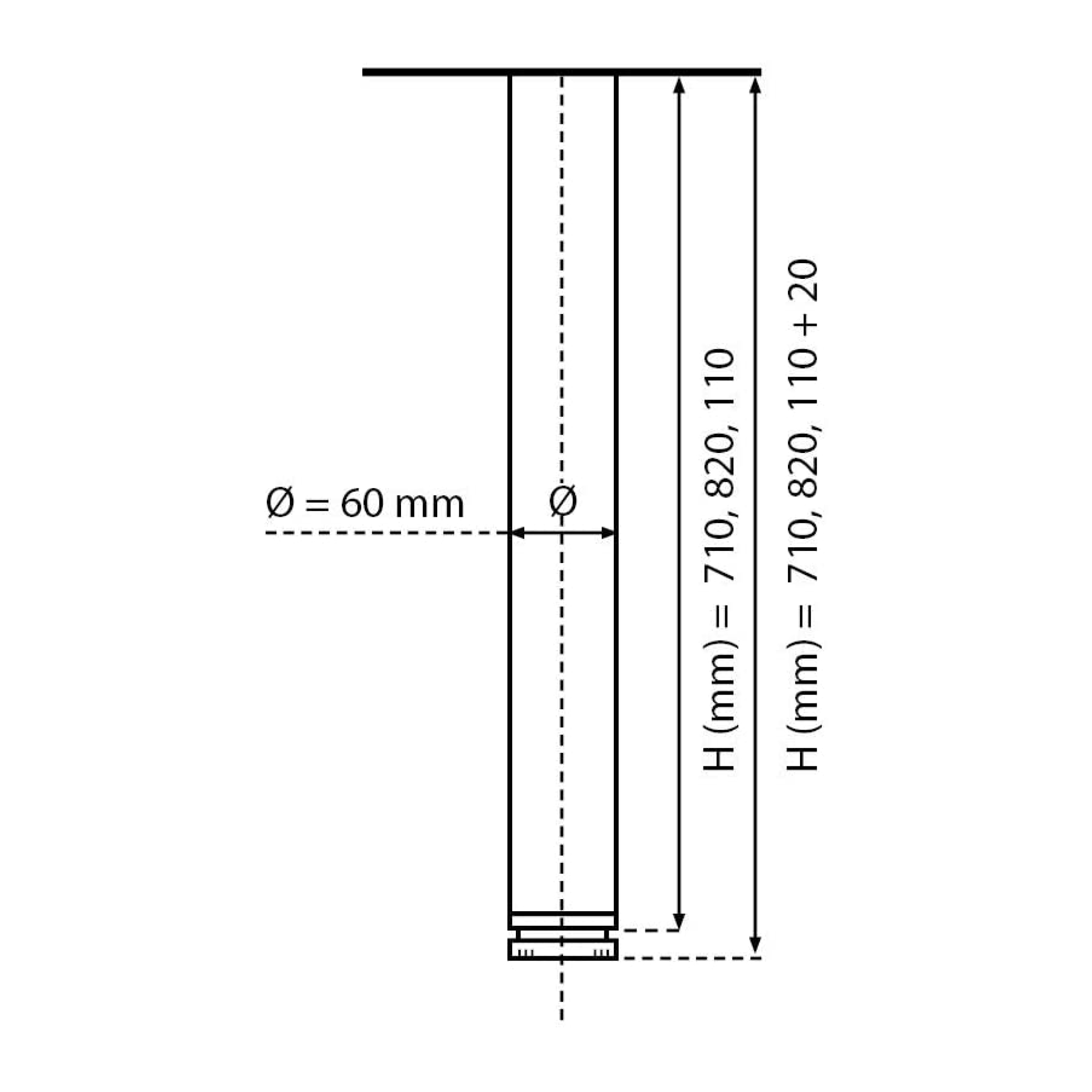 Tischbeine | TBS | 4er Set | Farbe: Edelstahl