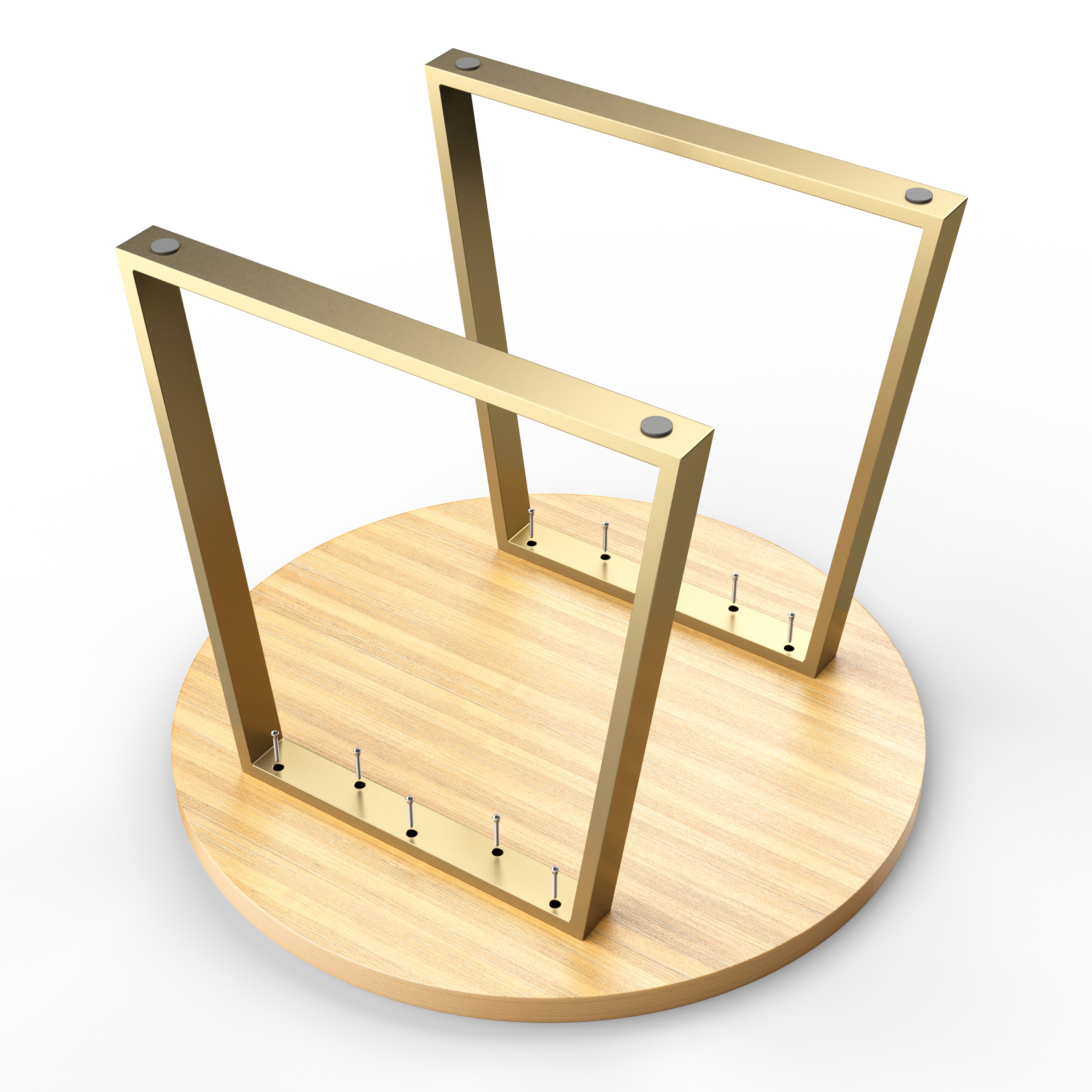 Stahl Tischkufen | TKG6 | 2er Set | Gold- Messing