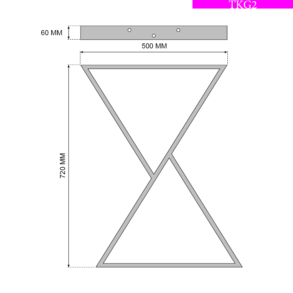 Stahl Tischkufen | TKG2 | 2er Set | Schwarz