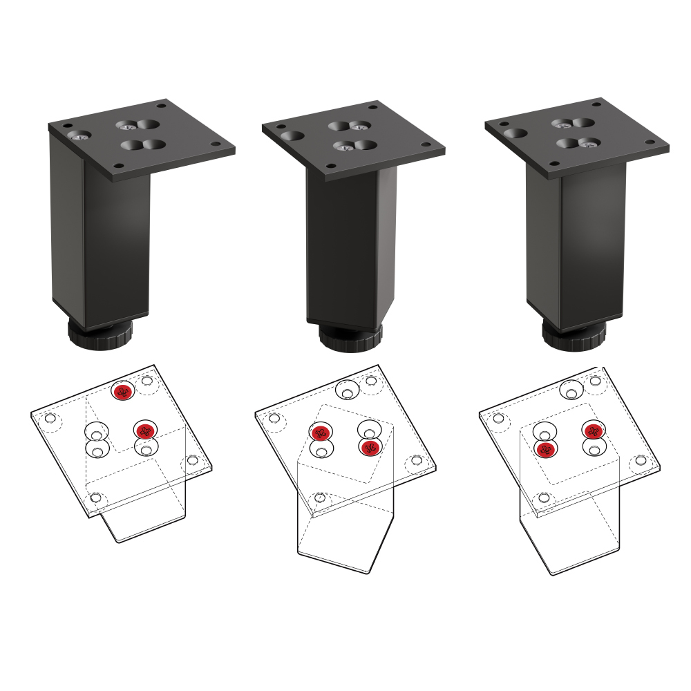 Möbelfüße | E4MF | 4er Set | Farbe: Schwarz