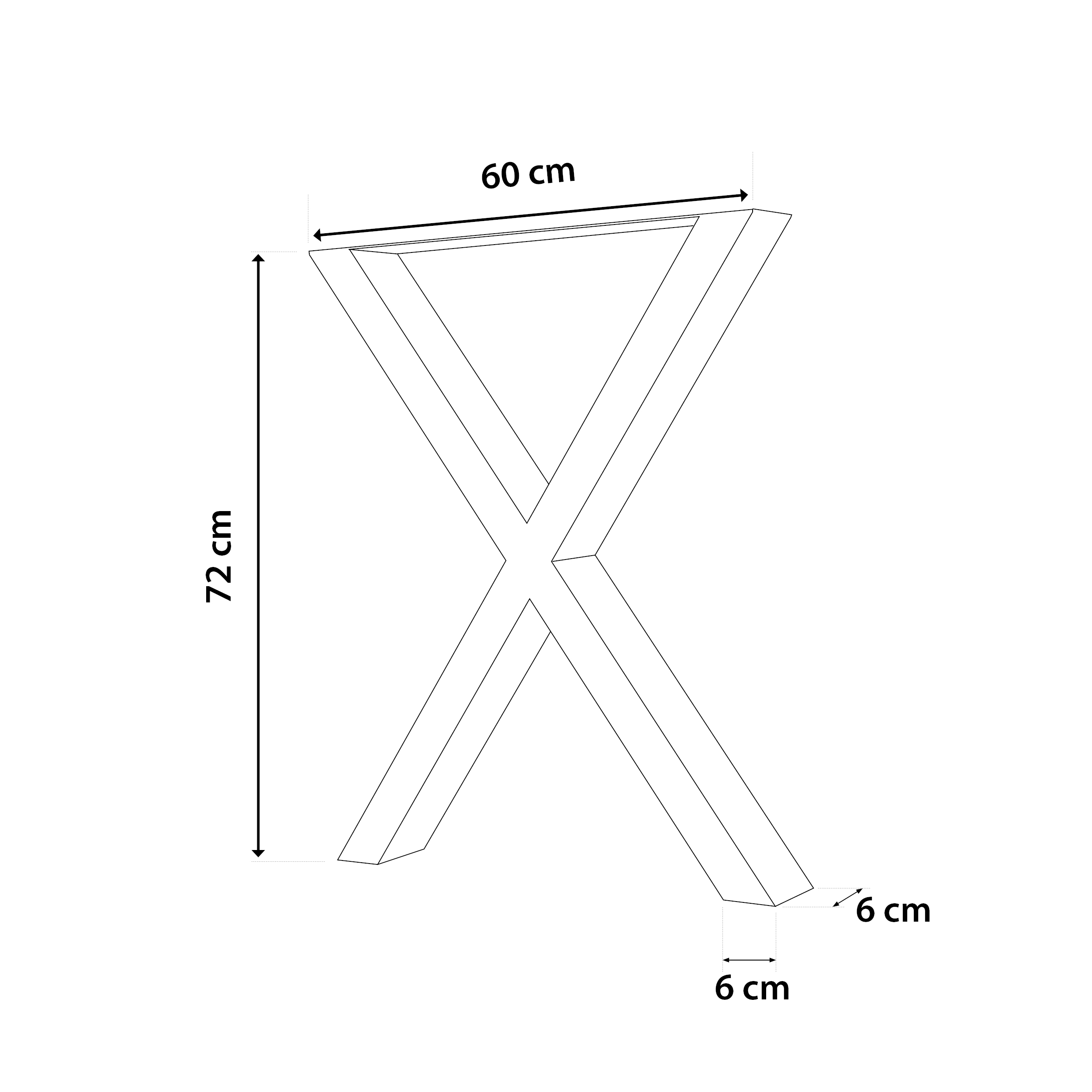 Stahl Tischkufen | TKX2 | 2er Set | Schwarz