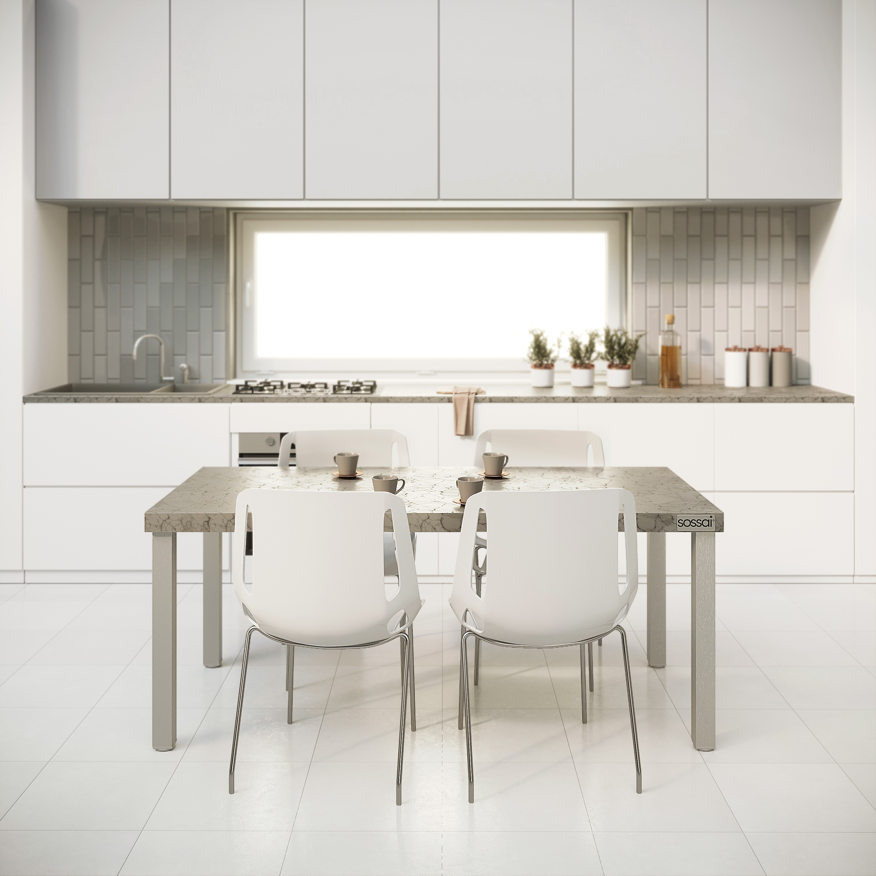 Tischbeine | TBEGS | 4er Set | Farbe: Edelstahl