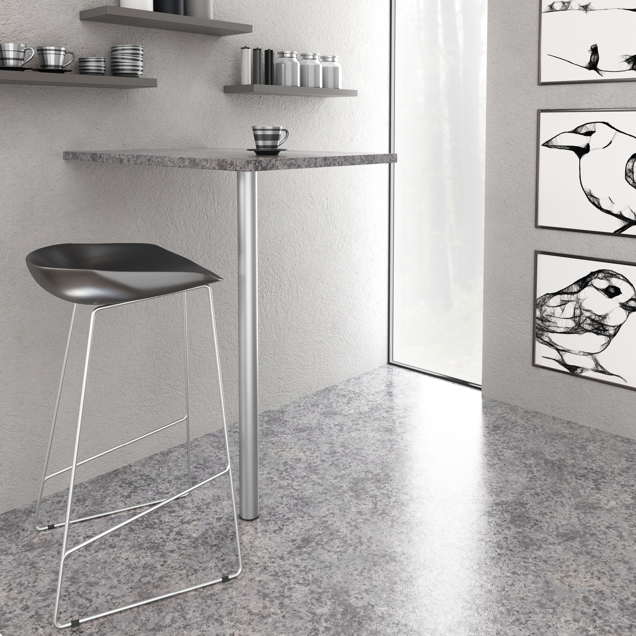 Tischbeine | TBAL | 4er Set | Farbe: Aluminium