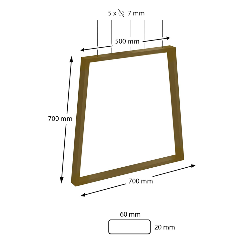 Stahl Tischkufen | TKG6 | 2er Set | Gold- Messing