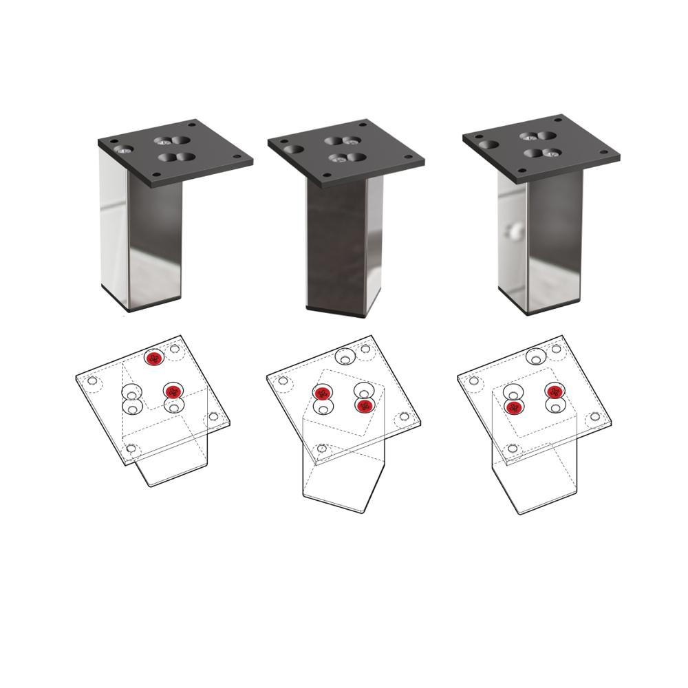Möbelfüße | E4MF-N | 4er Set | Farbe: Inox