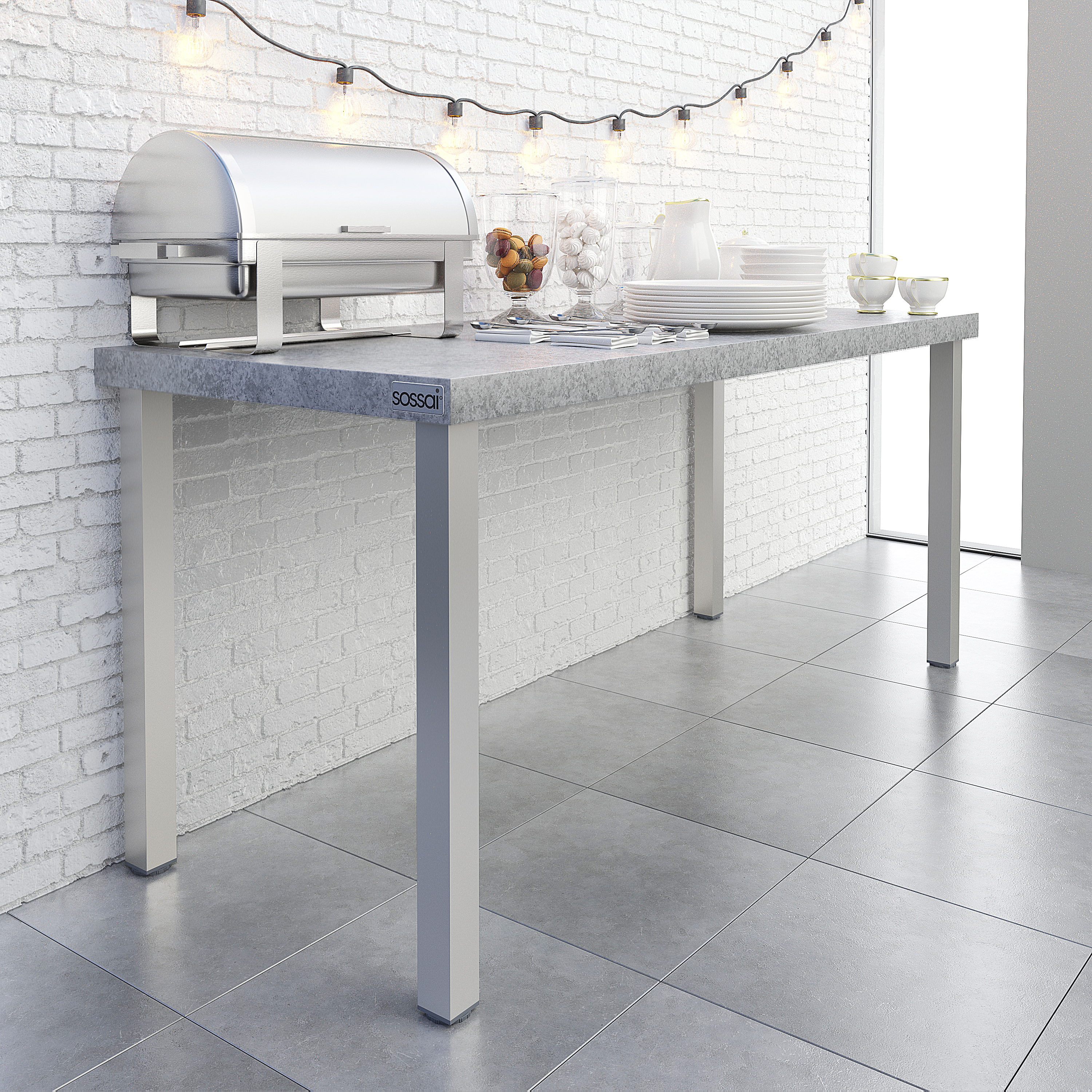 Tischbeine | TBEAL | 4er Set | Farbe: Aluminium