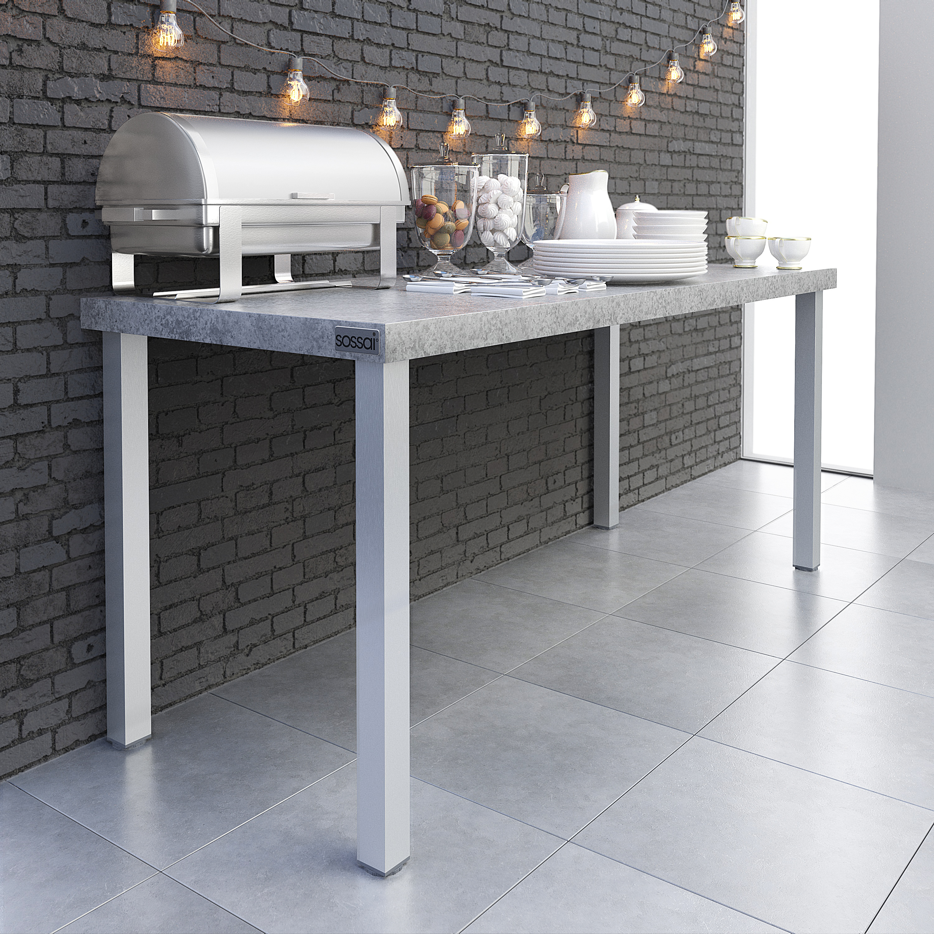 Tischbeine | TBEGS | 4er Set | Farbe: Edelstahl