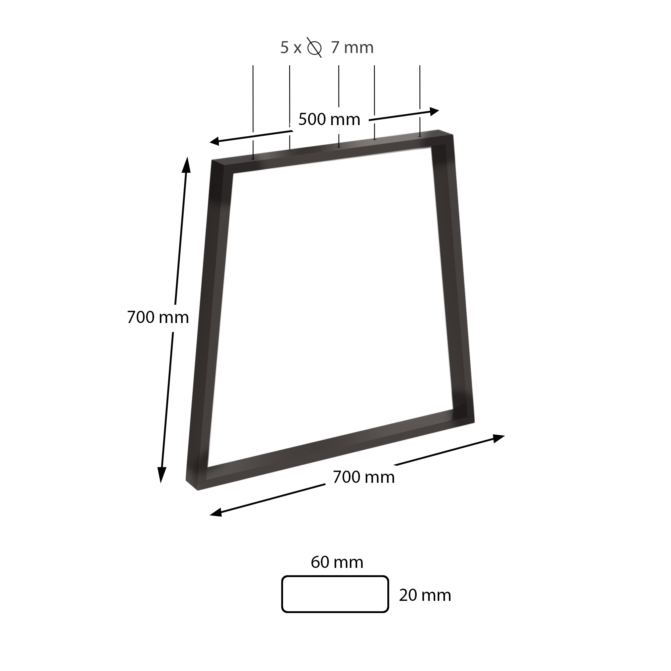 Stahl Tischkufen | TKG6 | 2er Set | Anthrazit