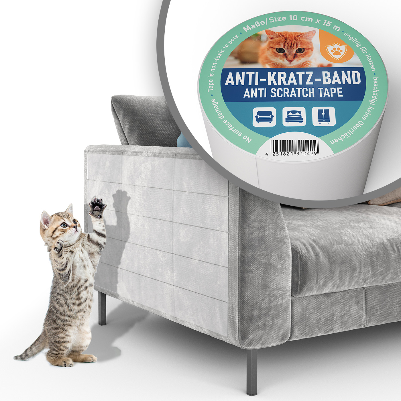 Anti-Kratz-Band transparent & selbstklebend
