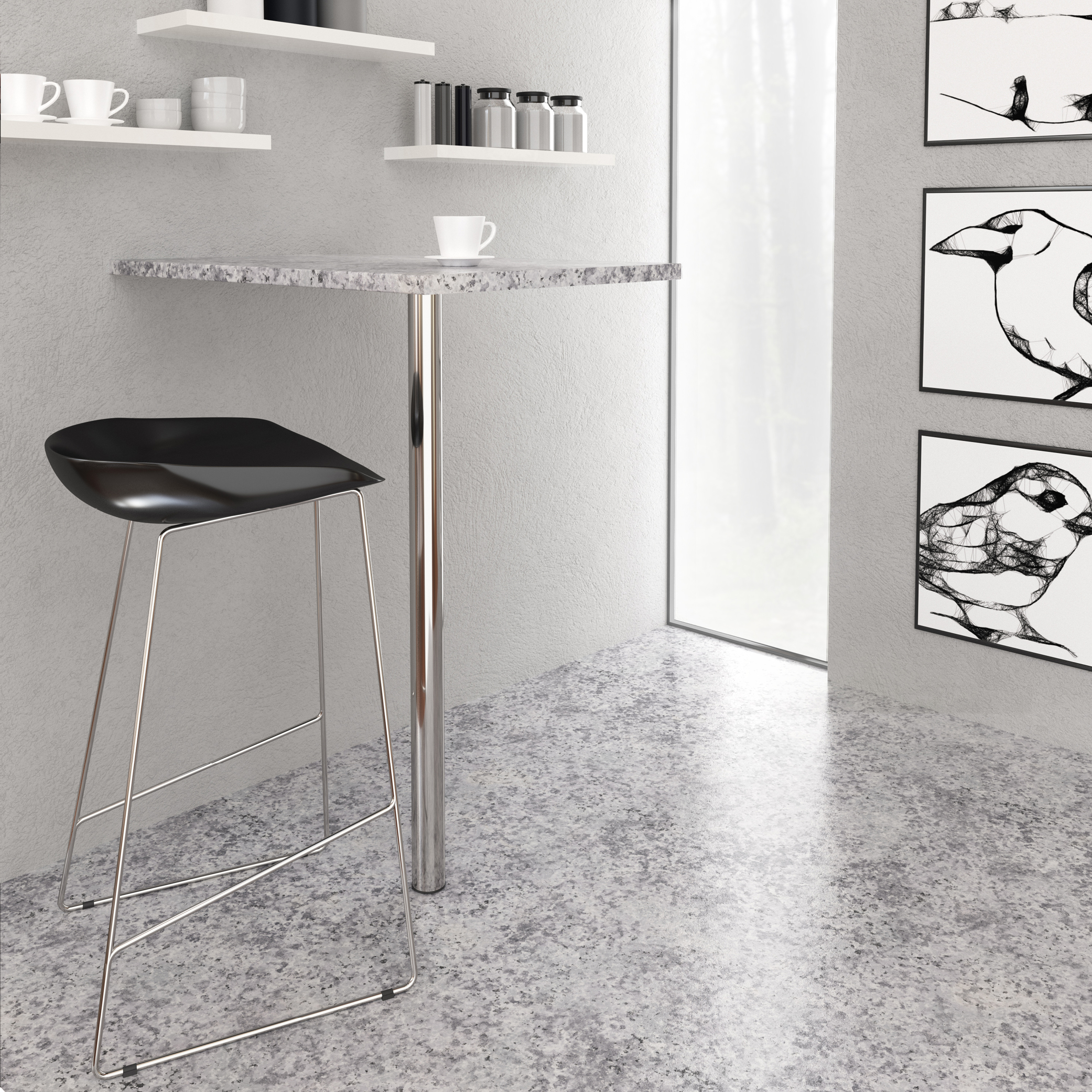 Tischbeine | TBCH | 4er Set | Farbe: Chrom