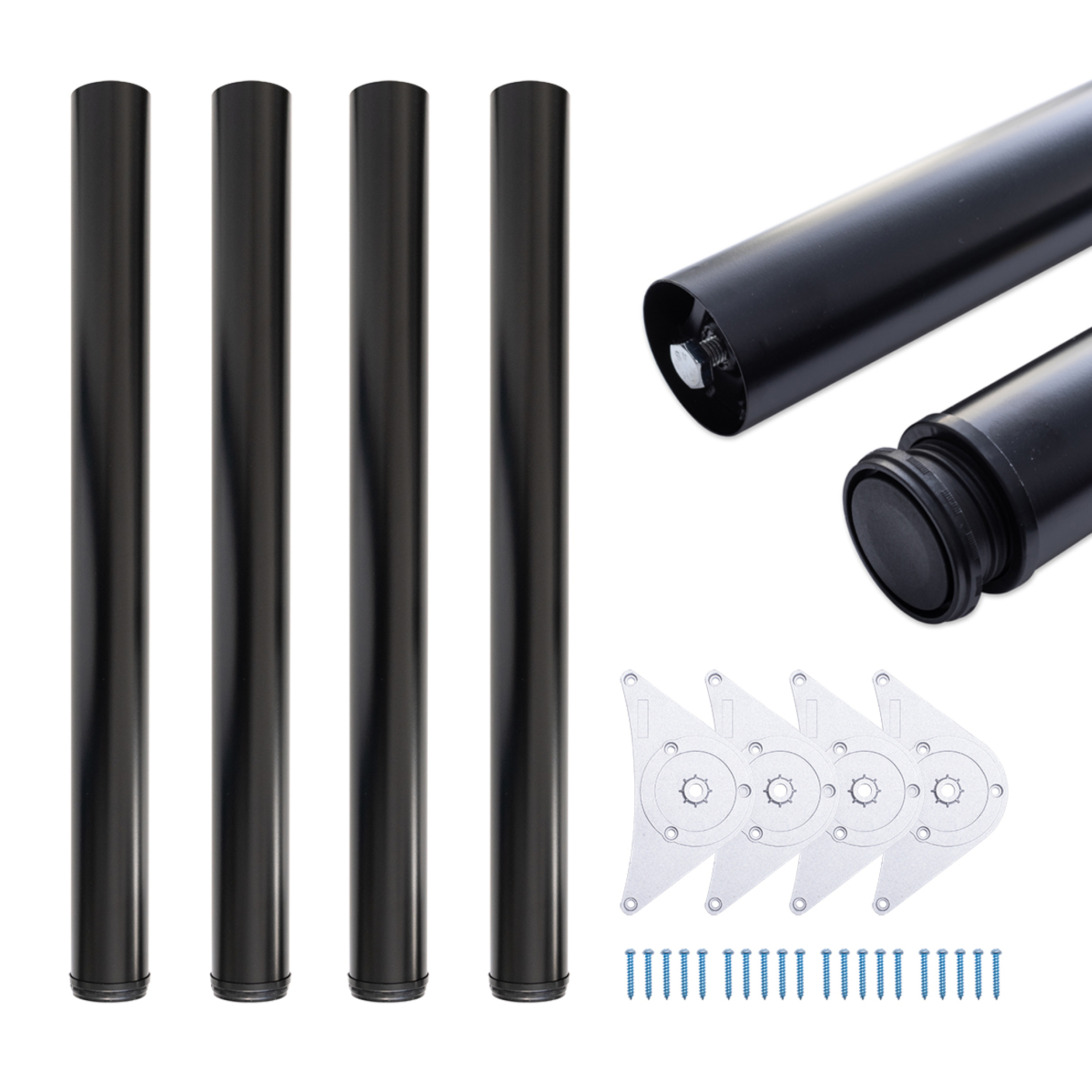 Tischbeine | TBBL | 4er Set | Farbe: Schwarz