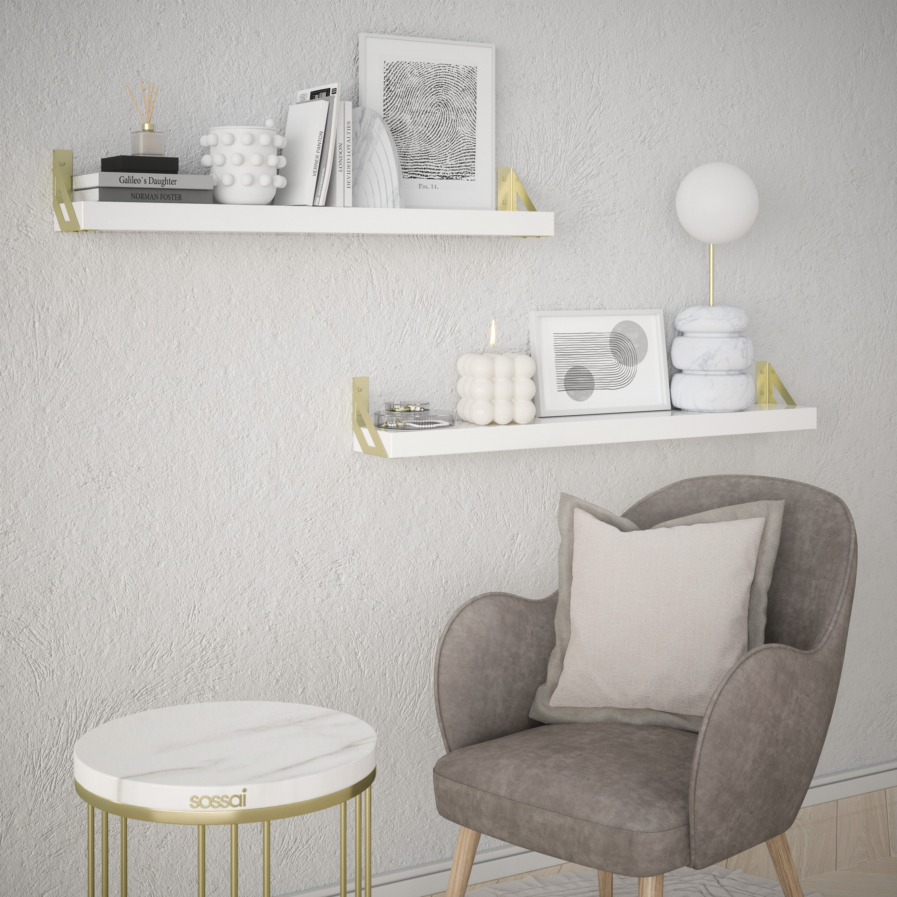 Regalträger | GSHR | 1 Paar | Farbe: Gold