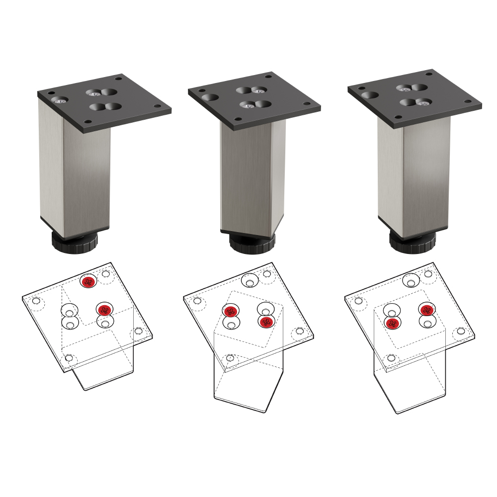 Möbelfüße | E4MF | 4er Set | Farbe: Inox