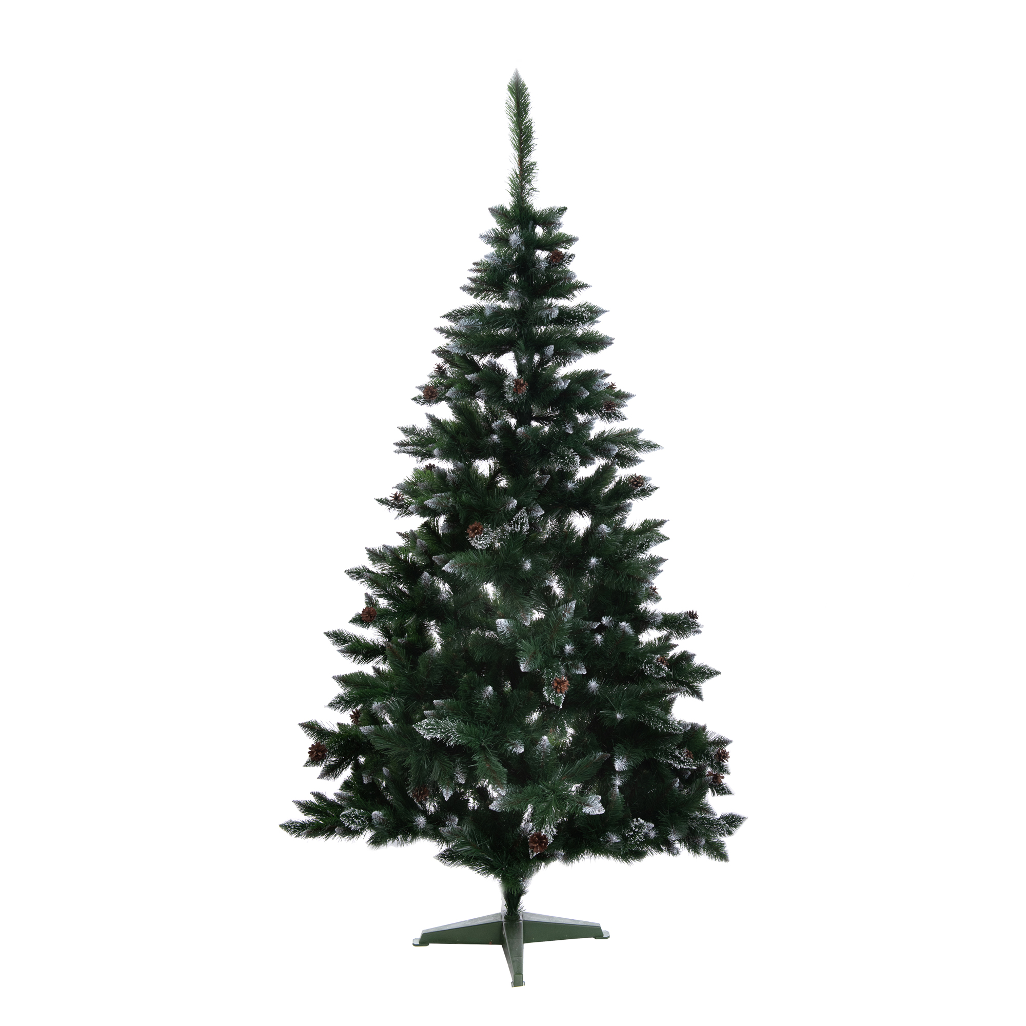 Weihnachtsbaum Bergamo - künstliche Kiefer grün gefrostet mit Brokat und Zapfen