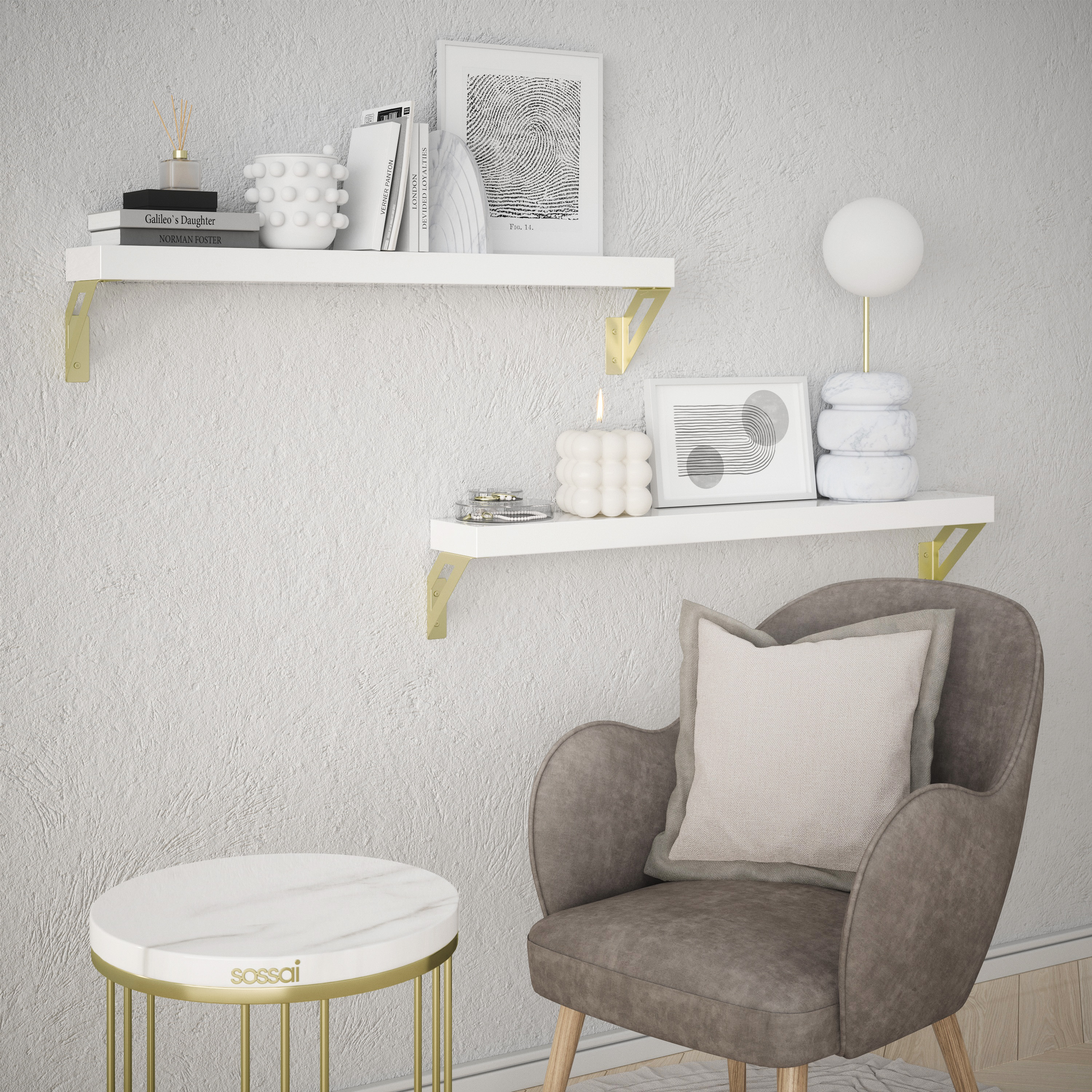 Regalträger | GSHR | 1 Paar | Farbe: Gold
