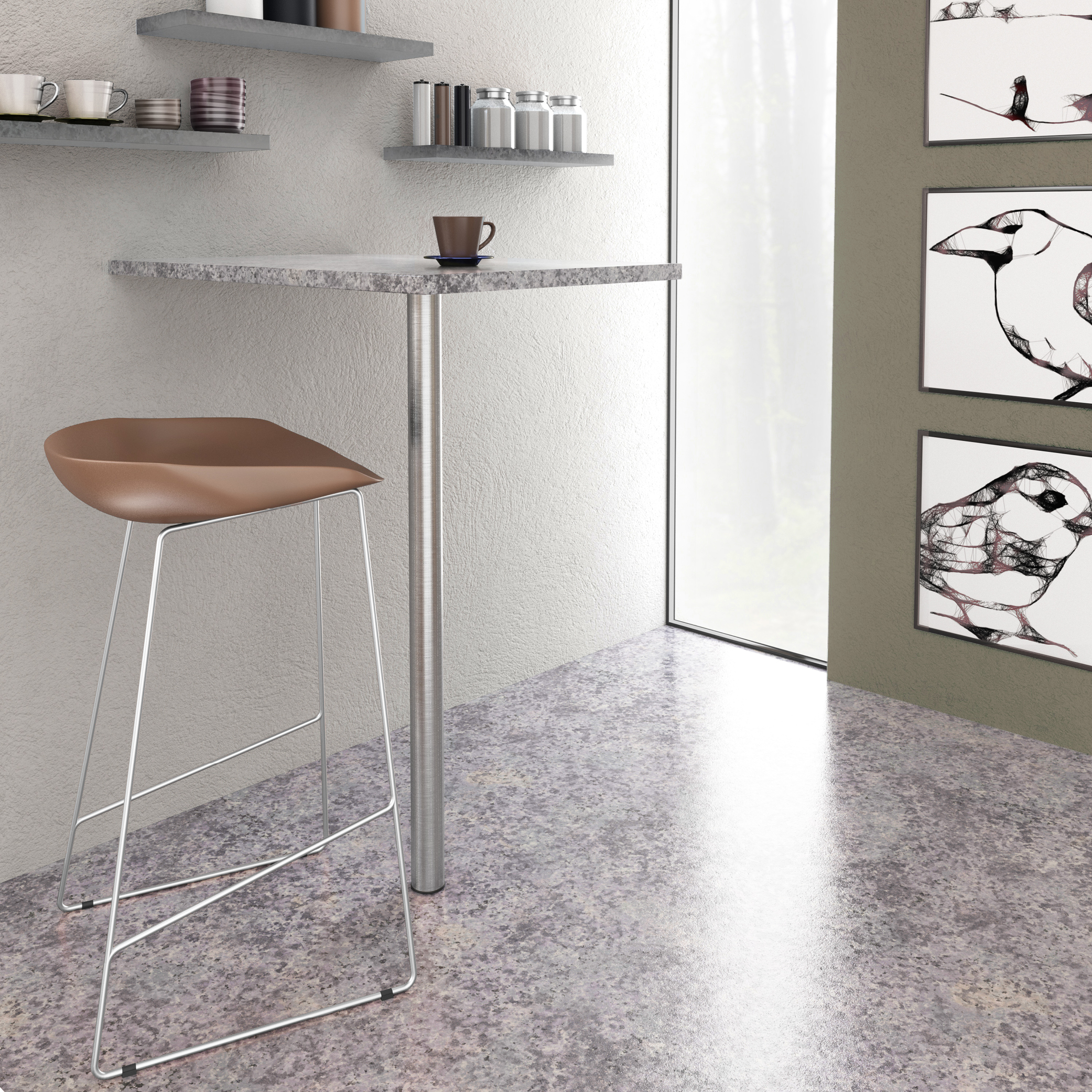 Tischbeine | STBGS | 4er Set | Farbe: Edelstahl