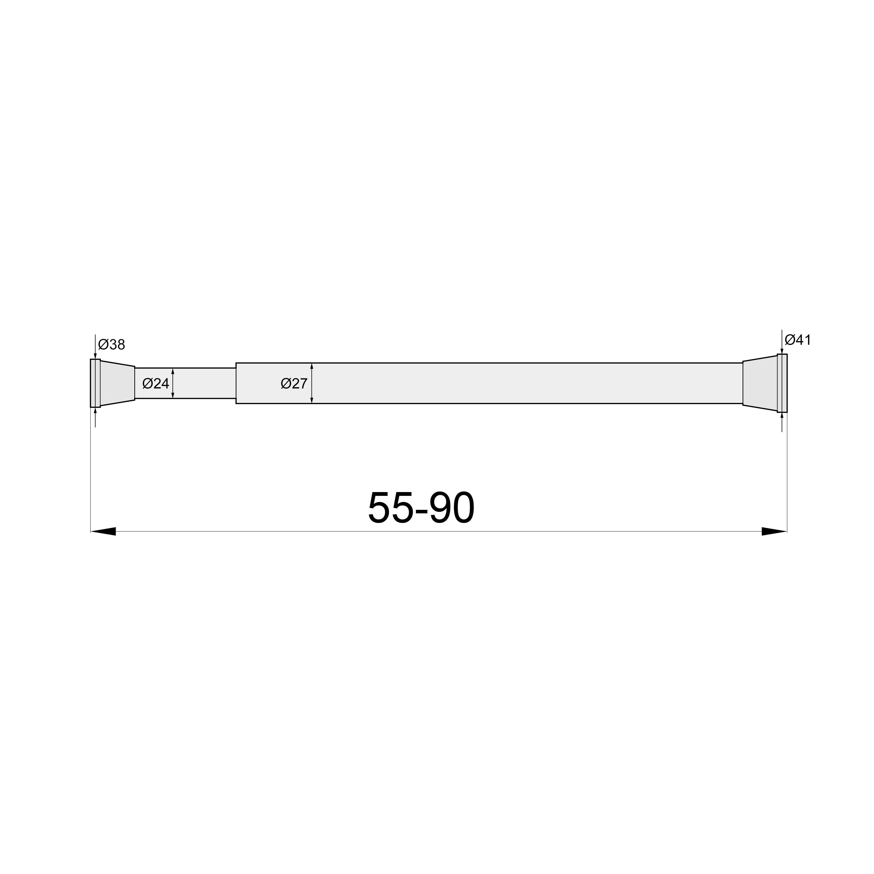 Aquabad® Hastaflex Teleskop Duschvorhangstange DVS1