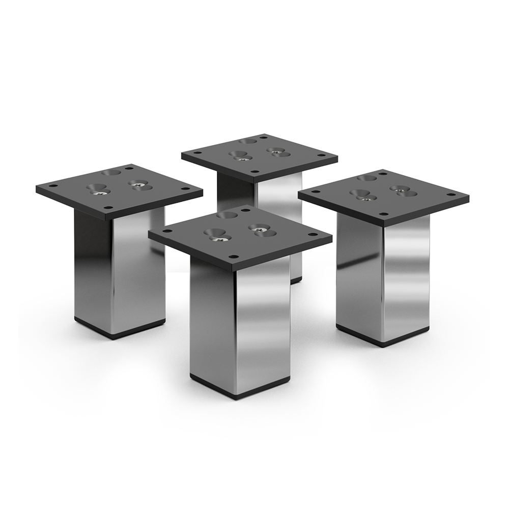 Möbelfüße | E4MF-N | 4er Set | Farbe: Chrom