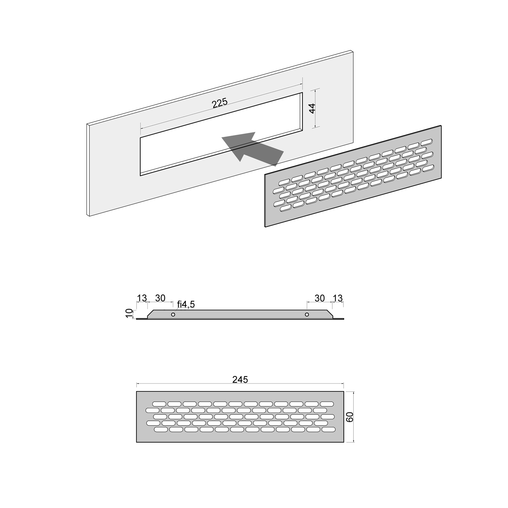 Aluminium Lüftungsgitter AGCR | Farbe: Gold