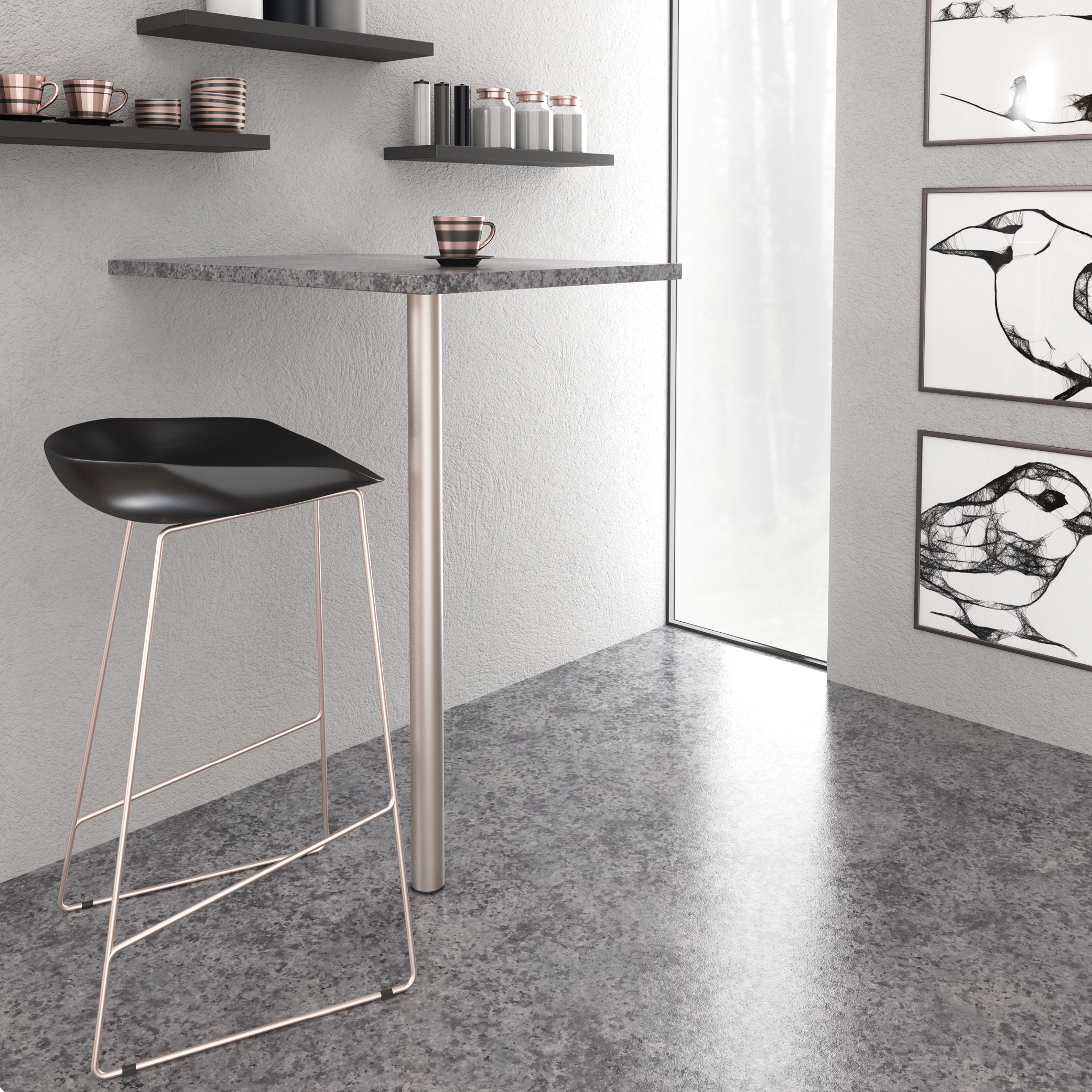 Tischbeine | TBS | 4er Set | Farbe: Edelstahl