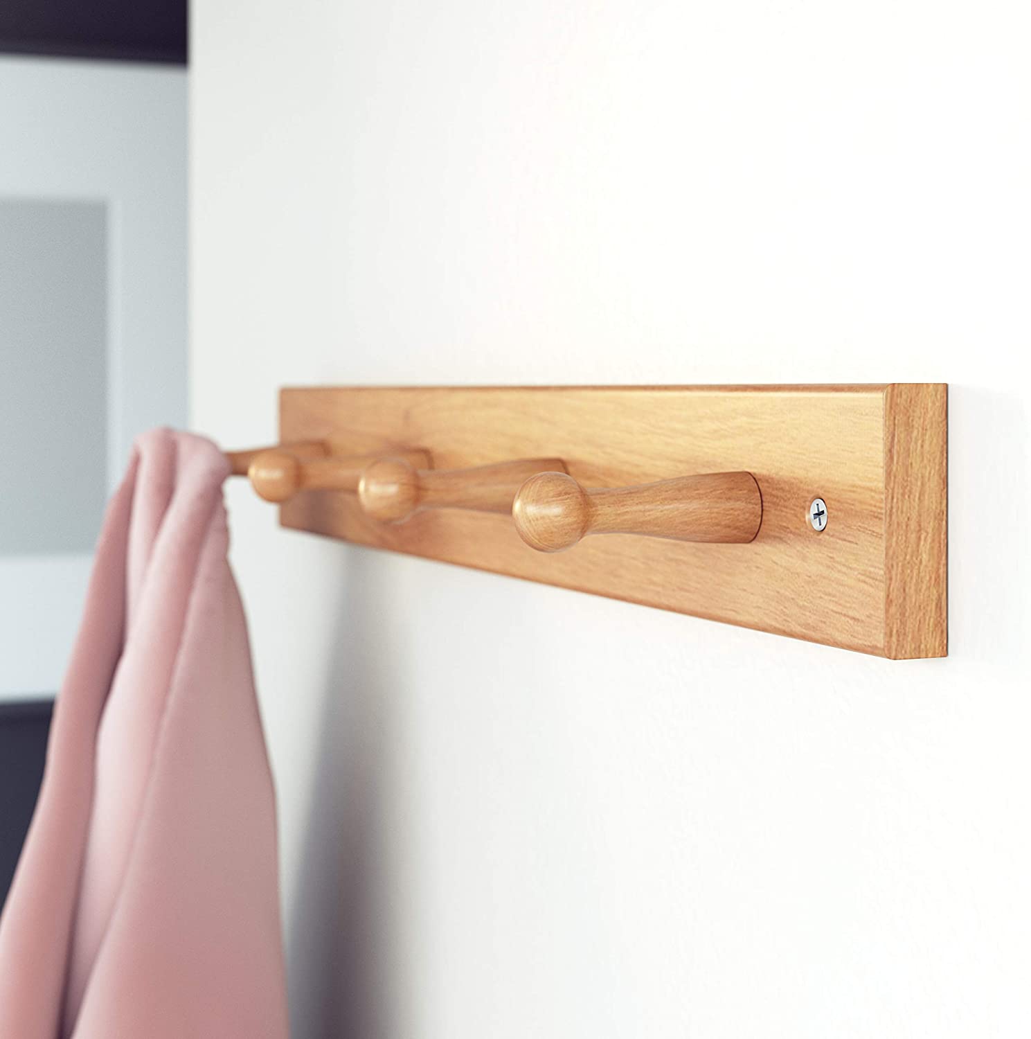 Wandgarderobe aus Holz | 2-4 Haken