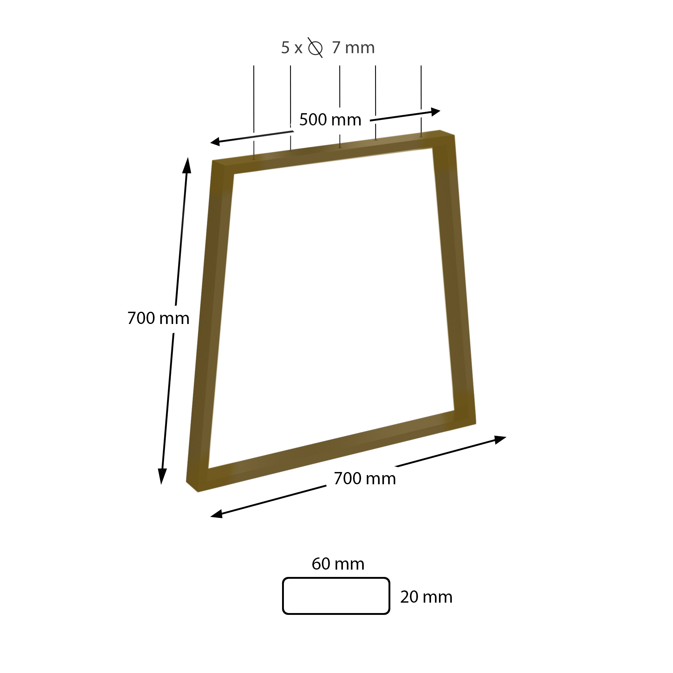 Stahl Tischkufen | TKG6 | 2er Set | Gold- Messing