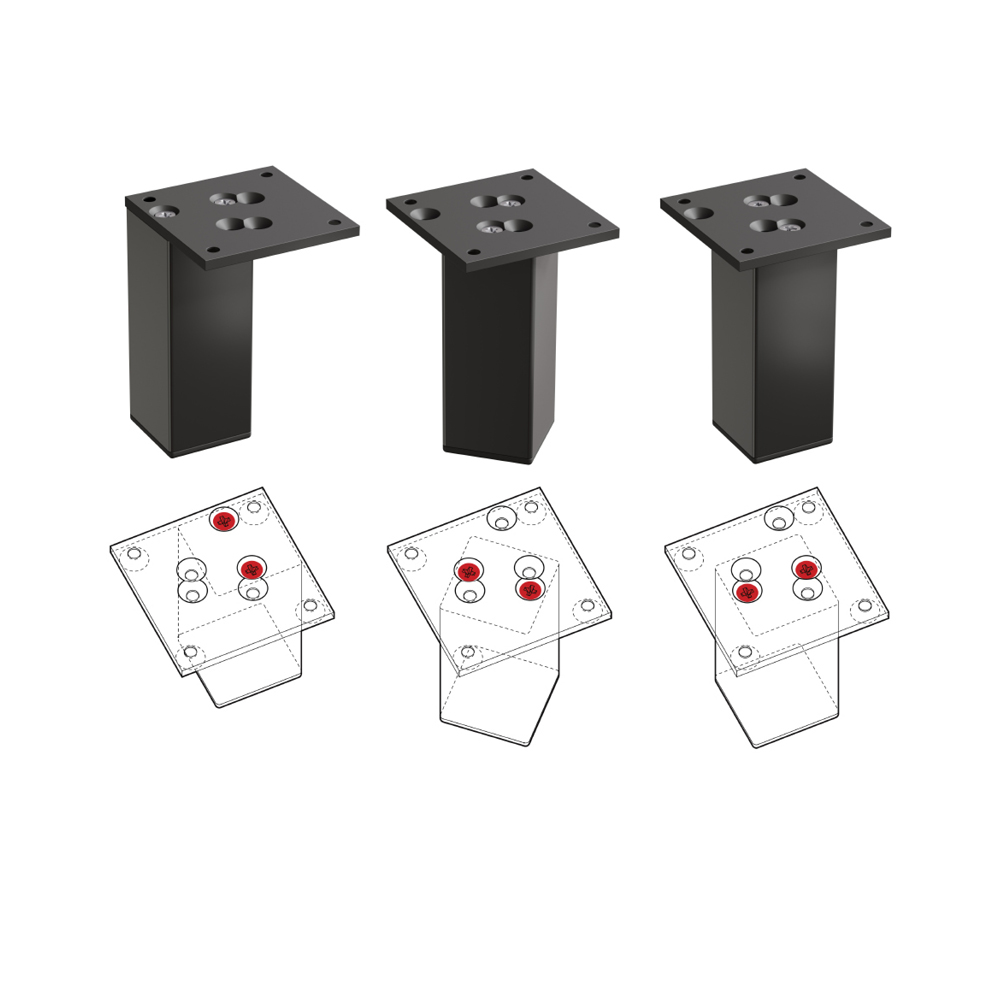 Möbelfüße | E4MF-N | 4er Set | Farbe: Schwarz