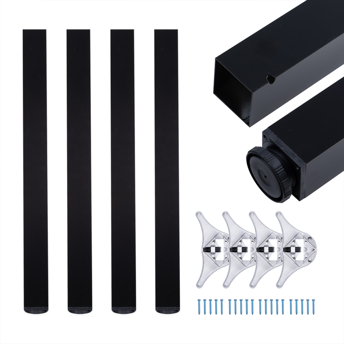 Tischbeine | TBEBL | 4er Set | Farbe: Schwarz