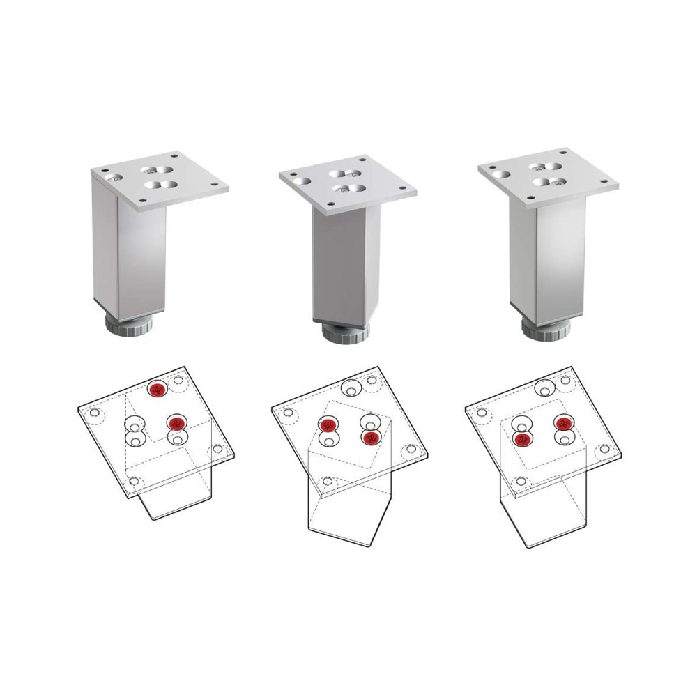 Möbelfüße | E4MF | 4er Set | Farbe: Aluminium