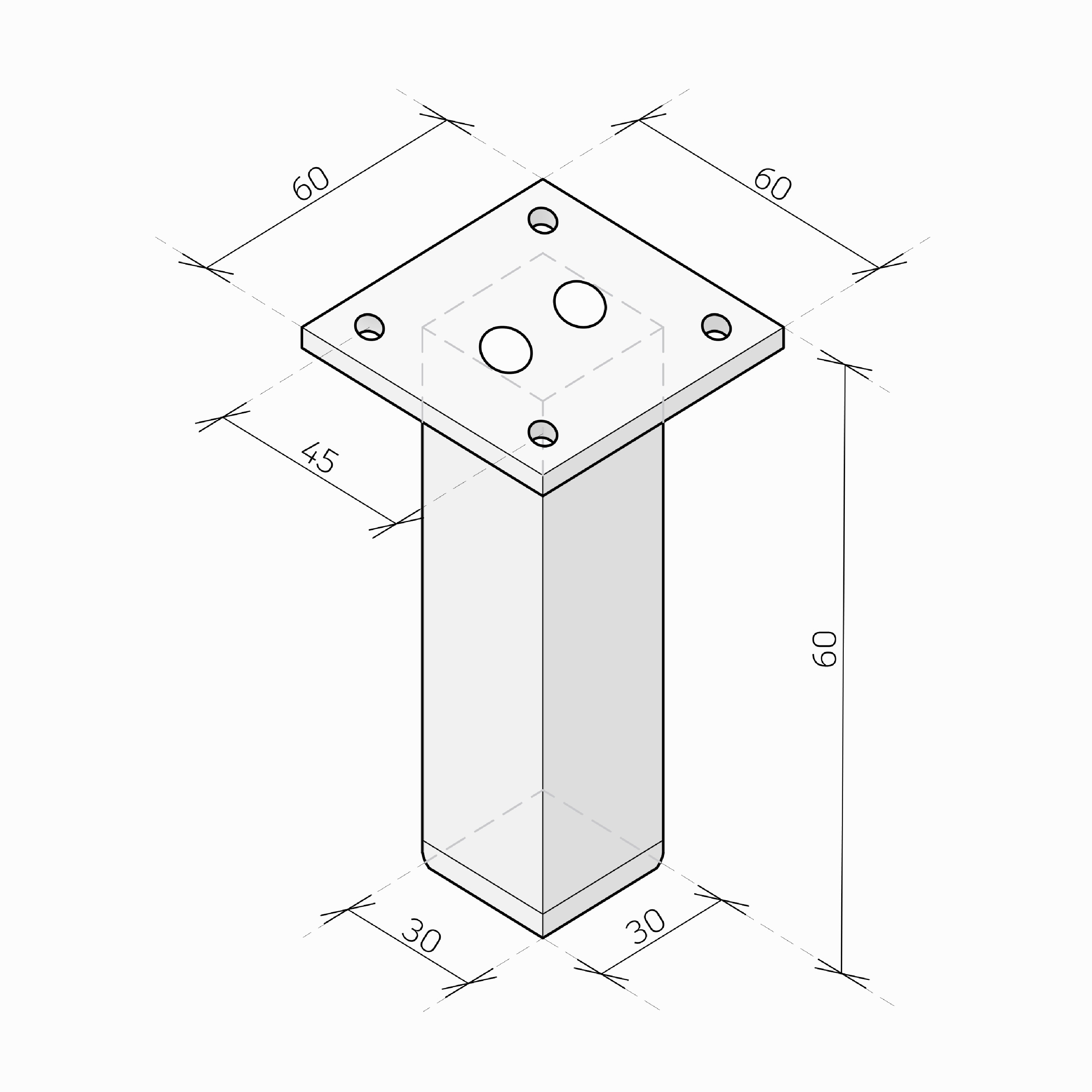 Möbelfüße | E3MF | 4er Set | Farbe: Aluminium